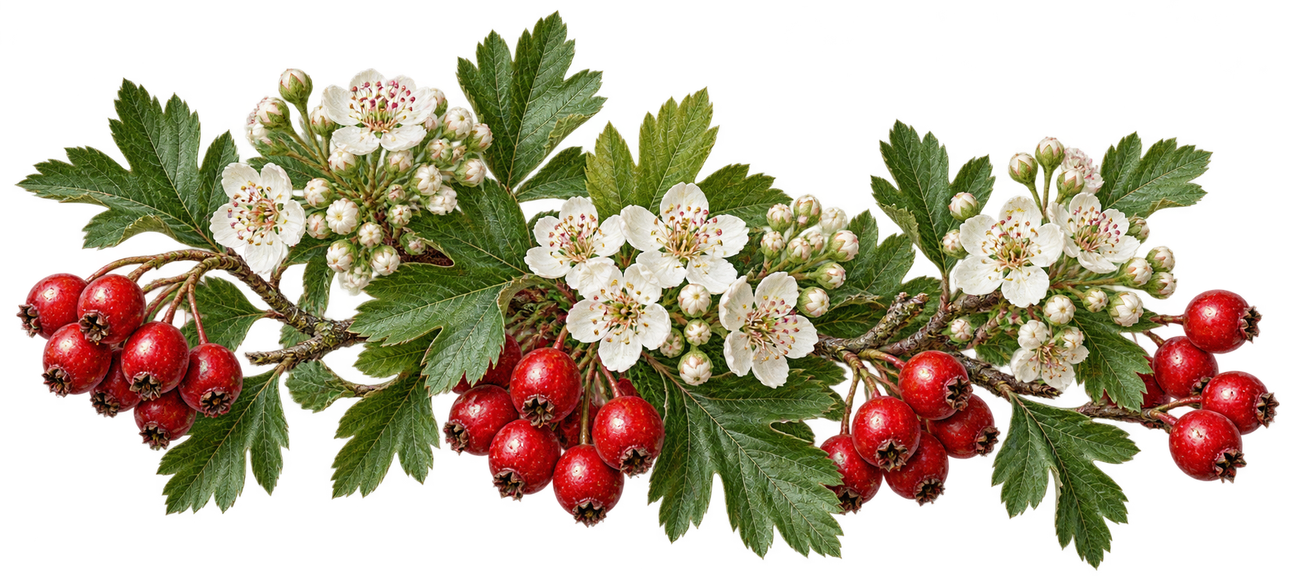 Hawthorn botanical illustration